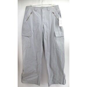 Rachel Paige Pants Women’s Size M 32x30 Gray Wide‎ Leg Stretch Cargo Casual